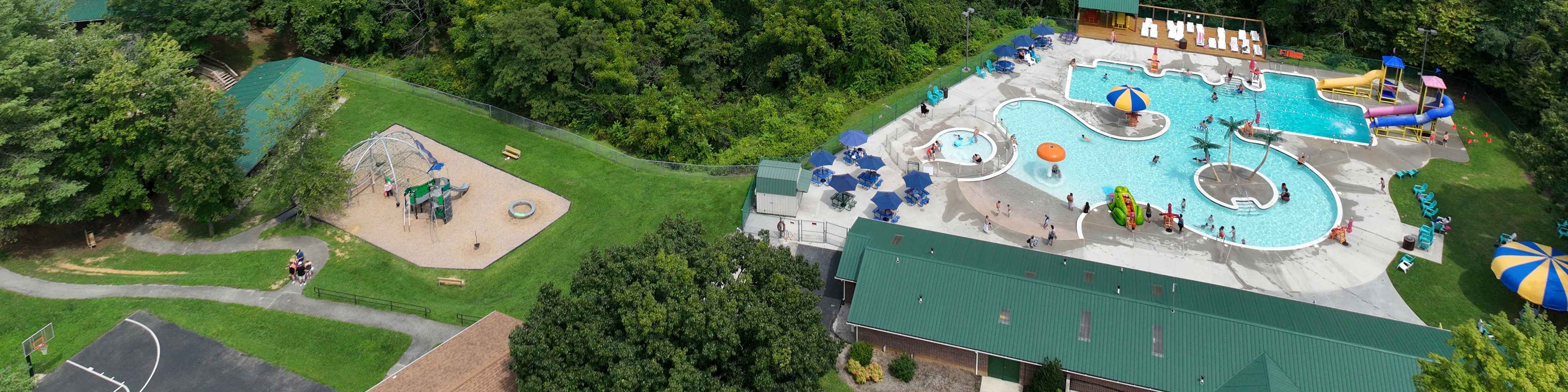 Aerial view of a portion of Mid-County Park