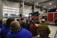 Montgomery County Board Chair, Todd King, speaks at Riner Fire Department Ribbon Cutting Ceremony 