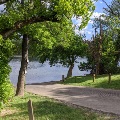 The Whitethorne Boat Launch leads down to the New River.